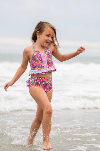 Cherry Blossom Scalloped and Laced Tankini **Pre-Order ETA Early-Mid June**