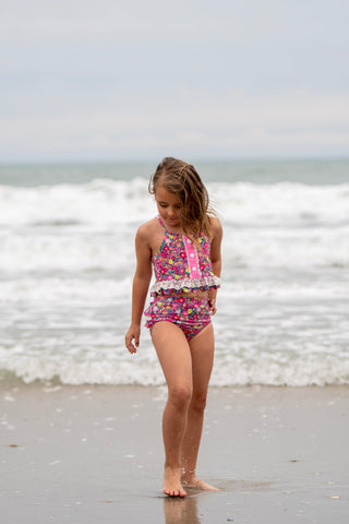 Cherry Blossom Scalloped and Laced Tankini **Pre-Order ETA Early-Mid June**