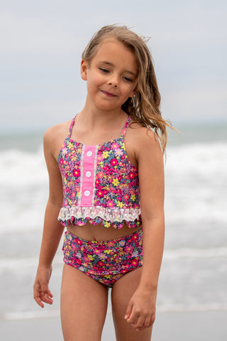 Cherry Blossom Scalloped and Laced Tankini **Pre-Order ETA Early-Mid June**