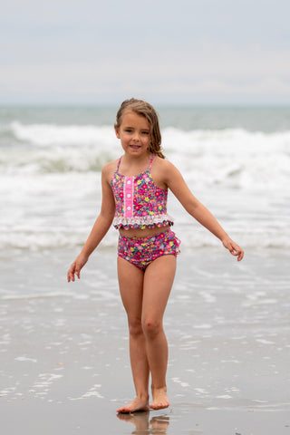 Cherry Blossom Scalloped and Laced Tankini **Pre-Order ETA Early-Mid June**