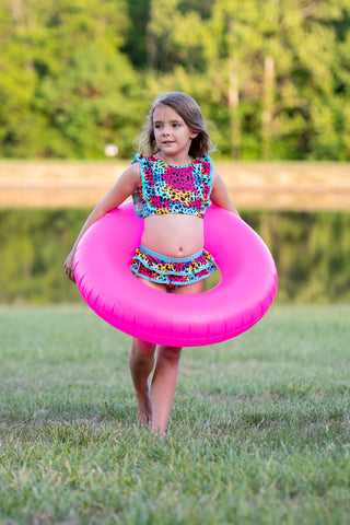 Neon Safari Splash 3 Piece Bikini and Rashi Swim Set **Pre-Order** In production ships Mid-End of May**