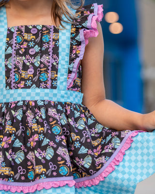 Retro Cool Academy Pinafore **Pre Order ETA End of July**