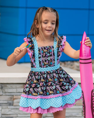 Retro Cool Academy Pinafore **Pre Order ETA End of July**