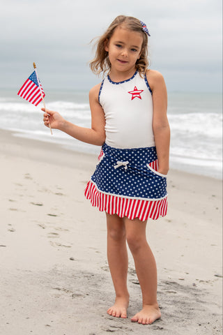 Land I Love 2-Piece Scalloped Skort Set