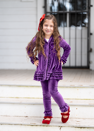 Pretty In Purple Velvet Cardigan Set **Pre-Order ETA Early January**