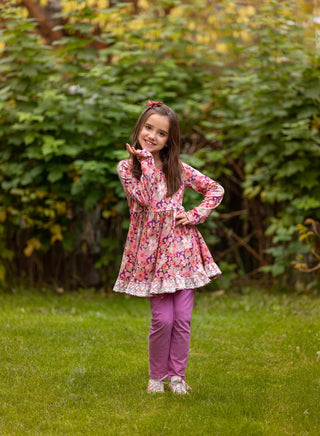 Mystery Purple Floral Long Sleeve 2 Piece Playset - Ready to Ship Extras