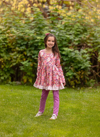 Mystery Purple Floral Long Sleeve 2 Piece Playset - Ready to Ship Extras