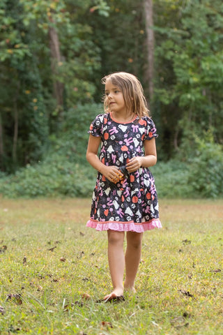 Pumpkins & Pink Bows Twirl Dress