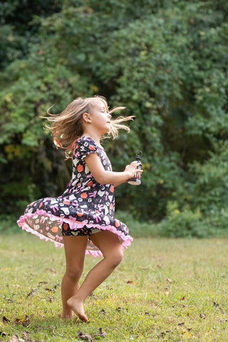 Pumpkins & Pink Bows Twirl Dress