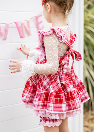 Sweetheart's Tartan Pinafore Set- Ready to ship!