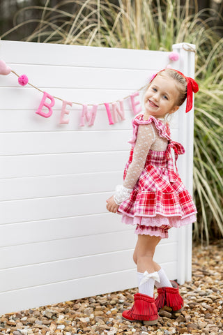 Sweetheart's Tartan Pinafore Set- Ready to ship!