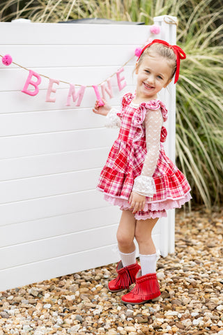 Sweetheart's Tartan Pinafore Set- Ready to ship!