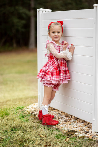 Sweetheart's Tartan Pinafore Set- Ready to ship!