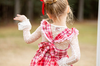 Sweetheart's Tartan Pinafore Set- Ready to ship!