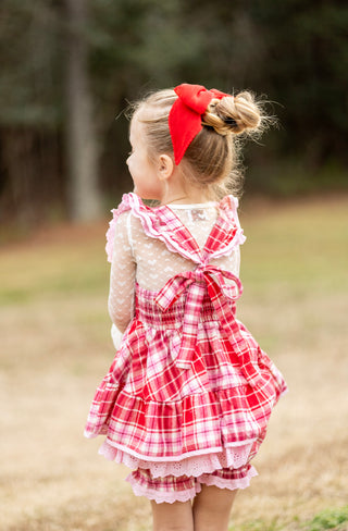 Sweetheart's Tartan Pinafore Set- Ready to ship!