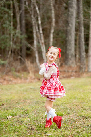 Sweetheart's Tartan Pinafore Set- Ready to ship!