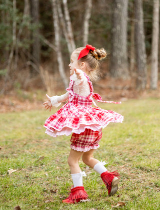 Sweetheart's Tartan Pinafore Set- Ready to ship!