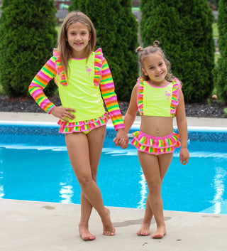 Neon Flamingo Pop 3 Piece Swim Set