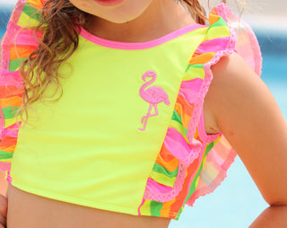 Neon Flamingo Pop 3 Piece Swim Set