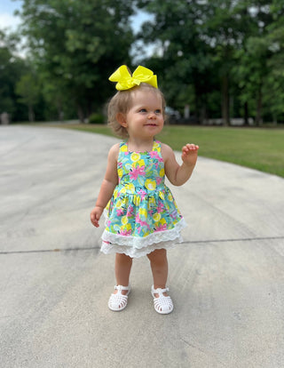 Citrus Splash Skirted Romper