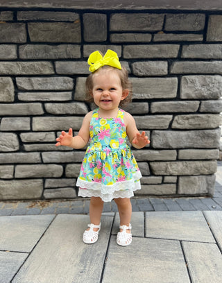 Citrus Splash Skirted Romper