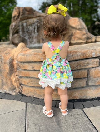 Citrus Splash Skirted Romper