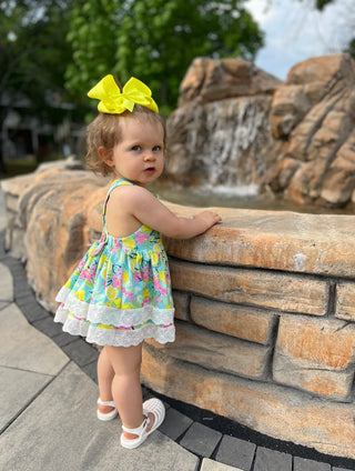 Citrus Splash Skirted Romper