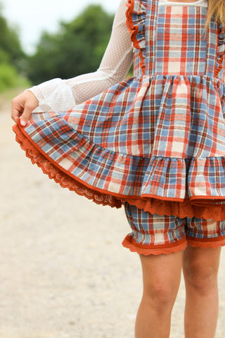 Cinnamon Sapphire Pinafore Set **Pre Order ETA Mid October**
