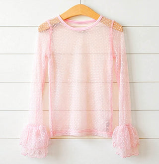 Pink Lace Swiss Layering Top