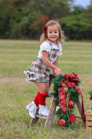 Yuletide Plaid Overalls
