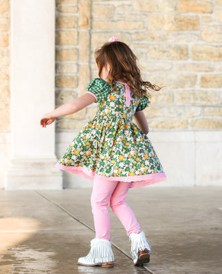 Lucky Little Charm- Puff-Sleeved Twirl Dress Set
