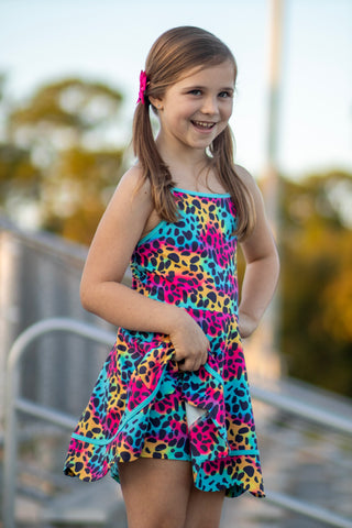 Neon Safari Splash Activewear Dress **Pre-Order** In production ships Mid-End of May**