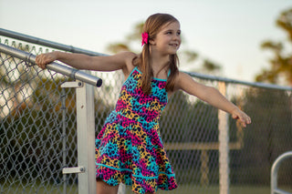 Neon Safari Splash Activewear Dress **Pre-Order** In production ships Mid-End of May**
