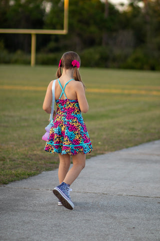 Neon Safari Splash Activewear Dress **Pre-Order** In production ships Mid-End of May**