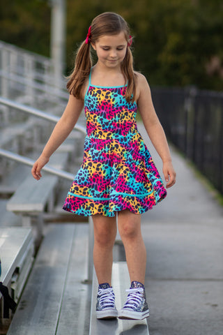 Neon Safari Splash Activewear Dress **Pre-Order** In production ships Mid-End of May**