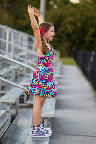 Neon Safari Splash Activewear Dress **Pre-Order** In production ships Mid-End of May**