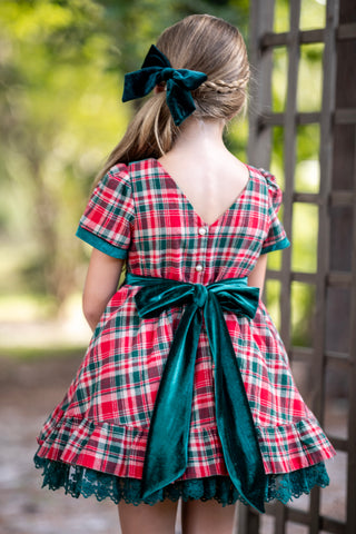 Merry In Plaid Dress With Lacey Bloomers **Pre-Order ETA end of November**