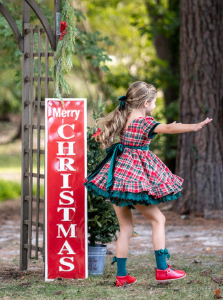 Merry In Plaid Dress With Lacey Bloomers **Pre-Order ETA end of November**