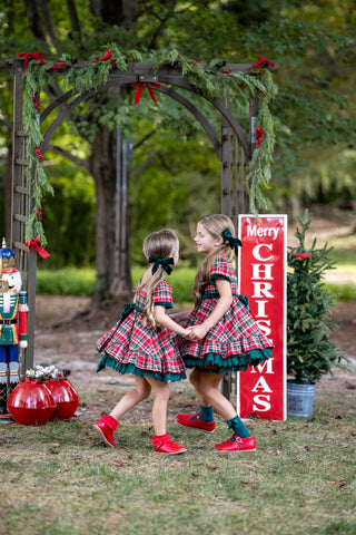 Merry In Plaid Dress With Lacey Bloomers **Pre-Order ETA end of November**