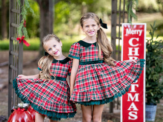 Merry In Plaid Dress With Lacey Bloomers **Pre-Order ETA end of November**