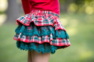 Merry In Plaid Ruffle Bloomers **Pre-Order ETA end of November**