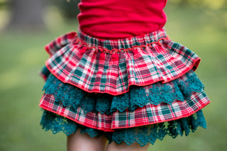 Merry In Plaid Ruffle Bloomers **Pre-Order ETA end of November**