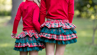Merry In Plaid Ruffle Bloomers **Pre-Order ETA end of November**