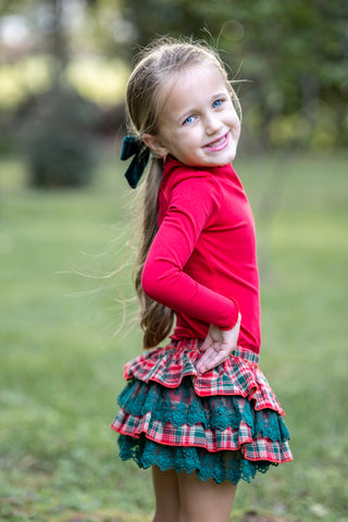 Merry In Plaid Knit Cotton Top **Pre-Order ETA end of November**