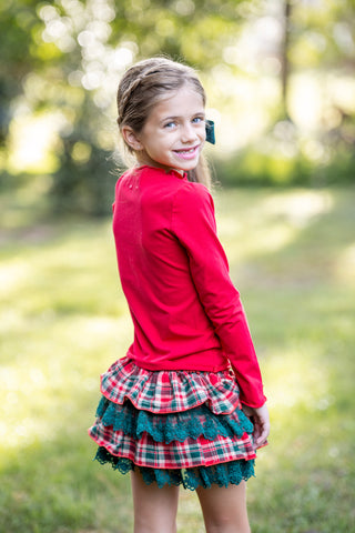 Merry In Plaid Knit Cotton Top **Pre-Order ETA end of November**