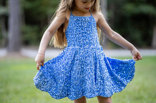Glass slipper- blue Sparkle & Shine Scalloped Sequin Skort Dress