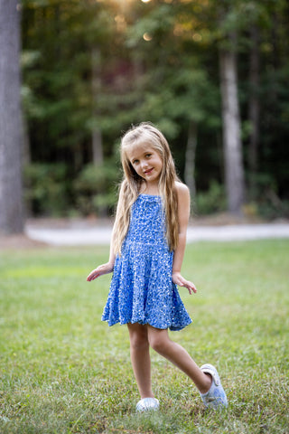 Glass slipper- blue Sparkle & Shine Scalloped Sequin Skort Dress