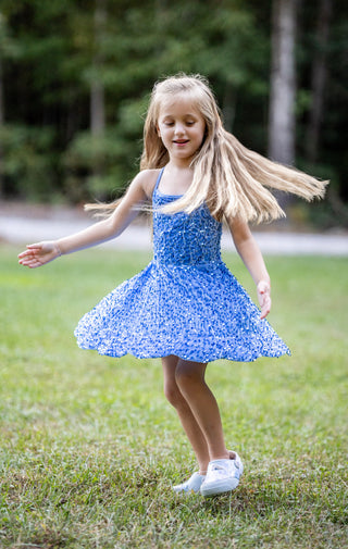 Glass slipper- blue Sparkle & Shine Scalloped Sequin Skort Dress