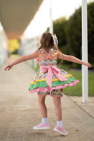A Caterpillar's Colorful Journey Pinafore Set
