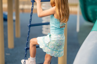 Neon Glow Tank and Skort- Blue